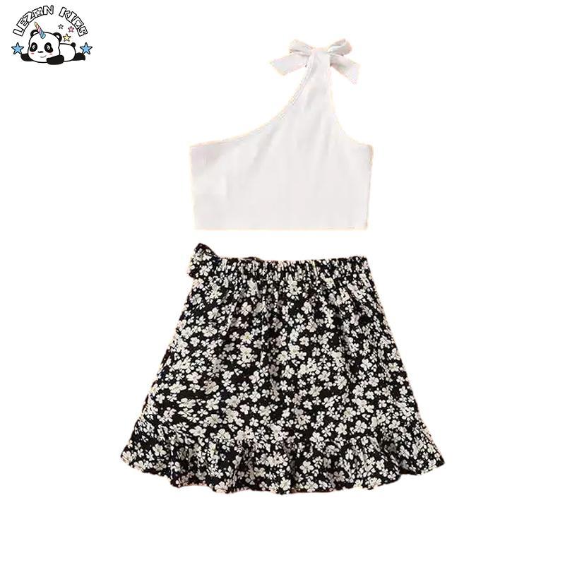 Customizable High Quality 2 Piece Floral One Shoulder Top