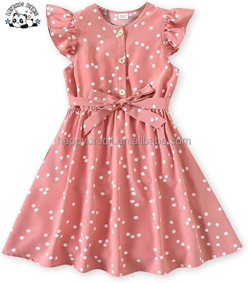 Customizable Girls’ Sleeveless Floral Print Princess Tutu Dress