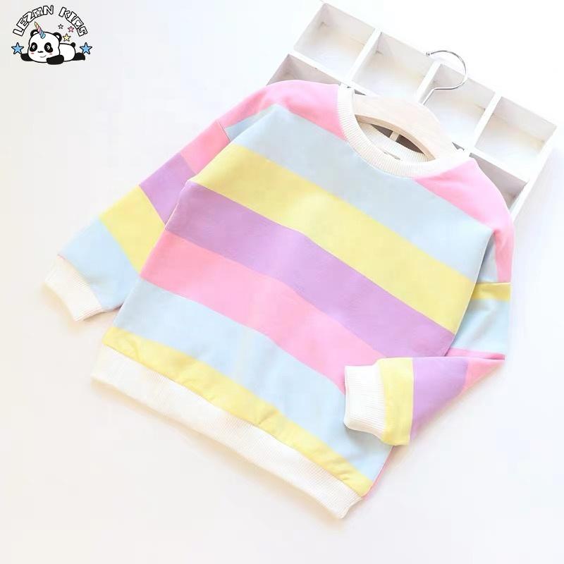 Customizable Girls Striped Pullover Sweatshirt