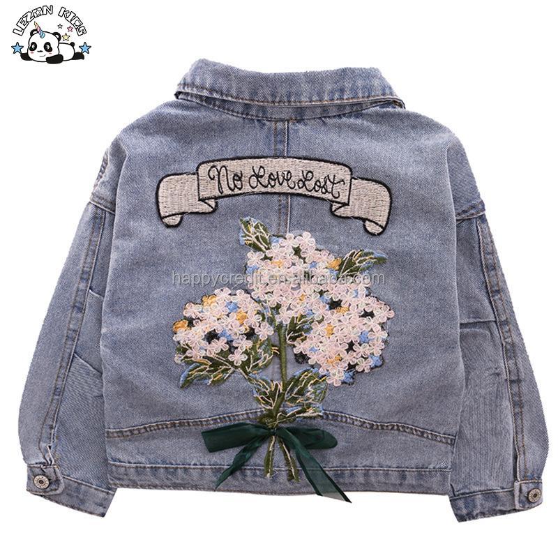 Customizable Denim Kids Jacket 2-14 Years Autumn Casual Coat Hood Zip up Outerwear Pockets Bomber
