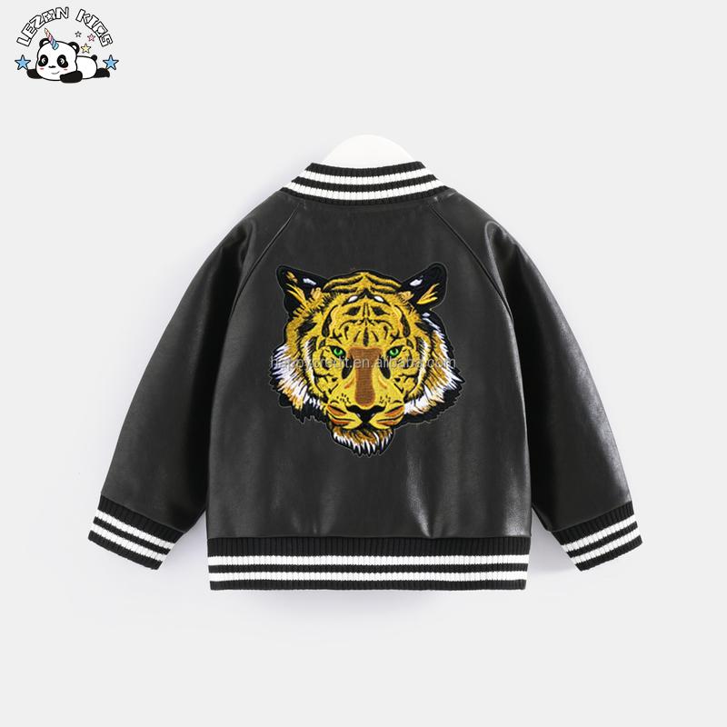 Kids Custom Baseball Faux Leather Varsity Jacket