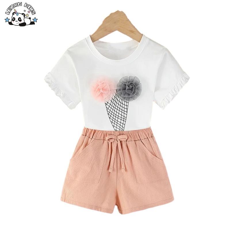Customizable Fashion Short Sleeve Kids Clothing Sets