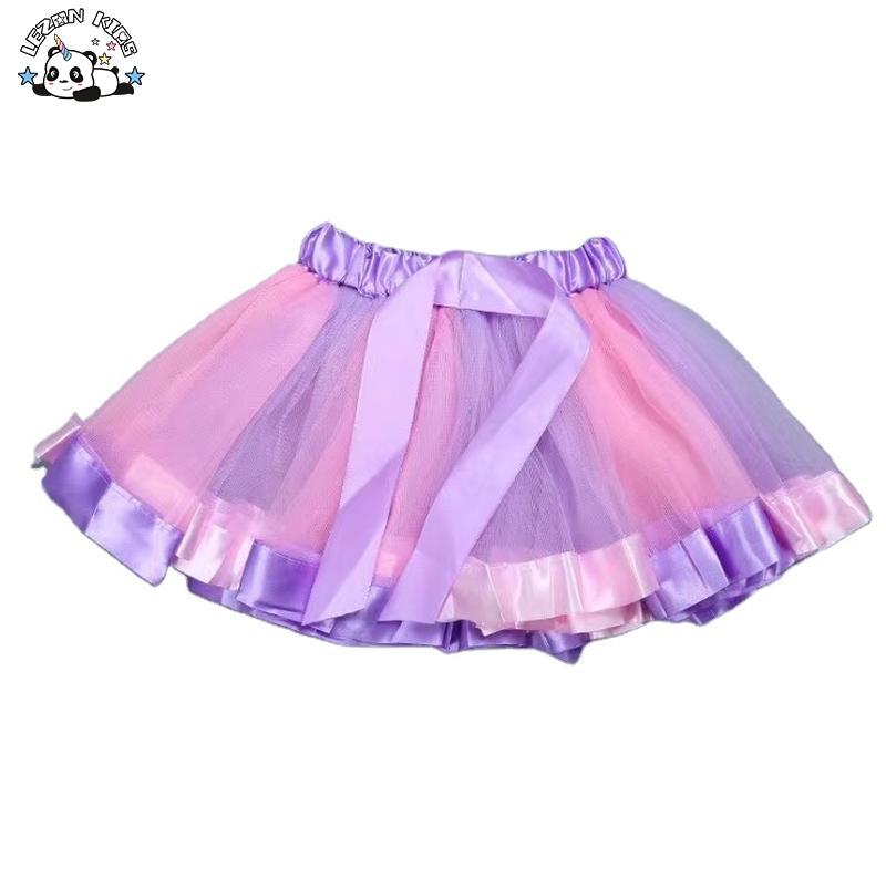 Customizable New Fahion Multi-color Puffy Cute Bow Tulle Girls Tutu Skirt For2-14 Years Old