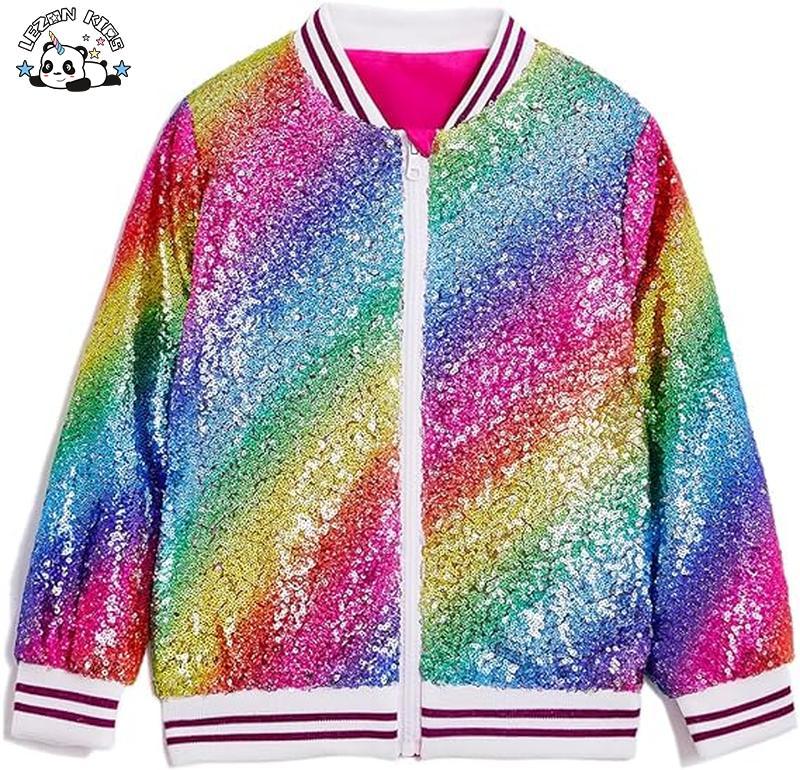 Customizable OEM Girls Sequin Jackets Kids Bomber Jacket