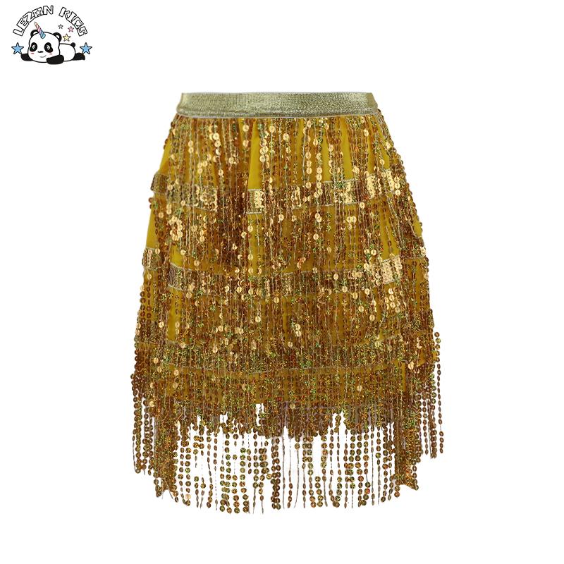 European American Halloween Costume Belly Dance Sequins Girl Skirt