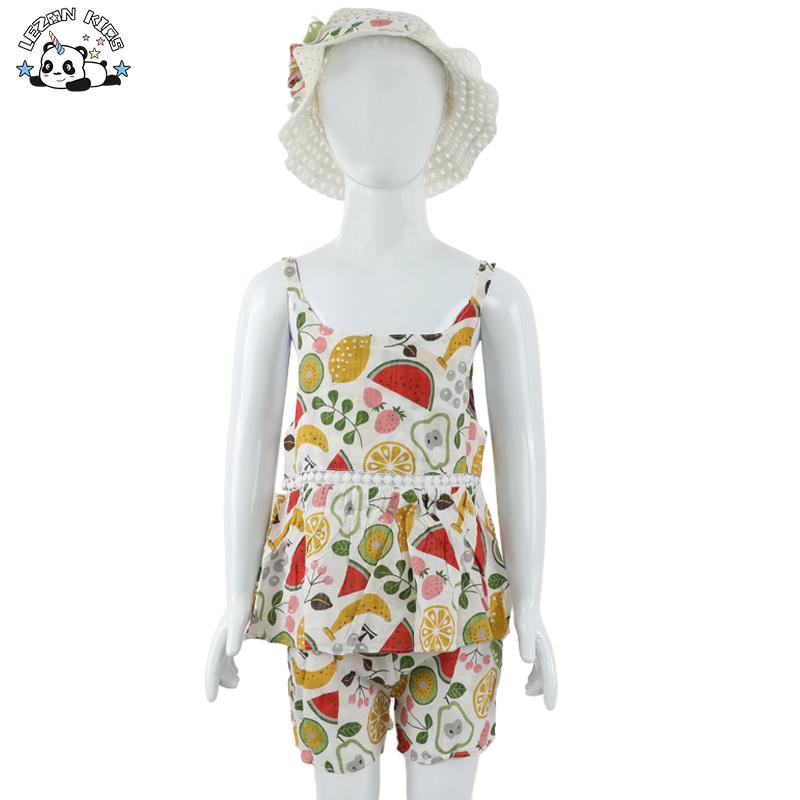 Floral Strap Tops Shorts Outfits Baby Girls Summer Clothes Sleeveless Set Children Clothes Kids Girls Clothing Set