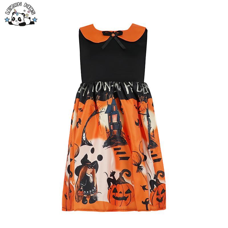 Customizable Girls Halloween Party Dress Princess Dress Cosplay Party Performance Costume Cartoon Print Dress
