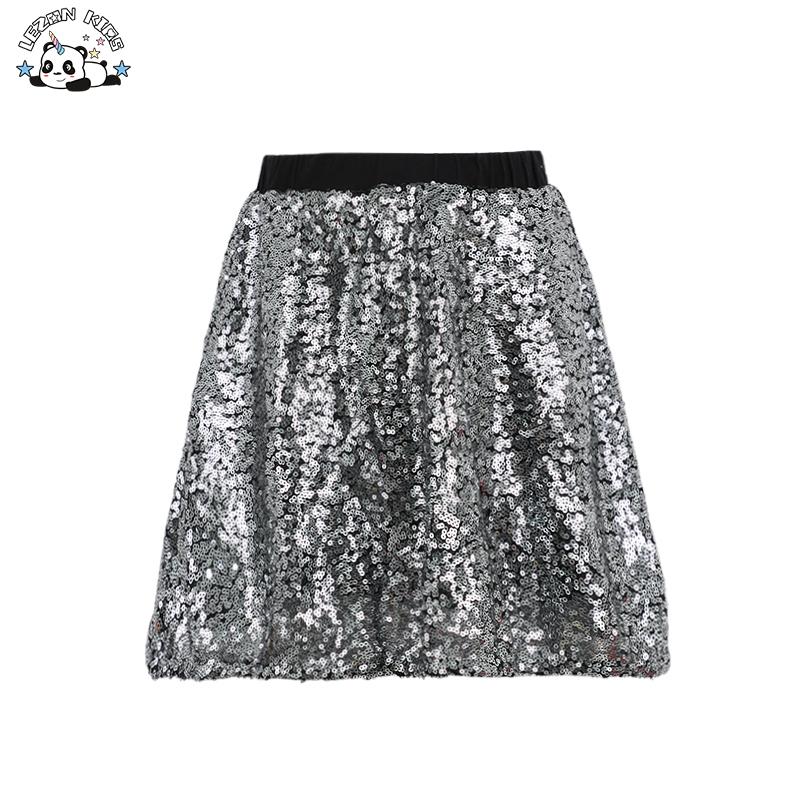 Girls Clothing Sparkle Reversible Silver Sequin Pleated Skirt Girls Sexy Short Mini Skirt