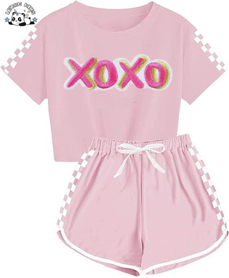 Wholesale Customization Short T-shirt and Shorts Girls Clothing Sets