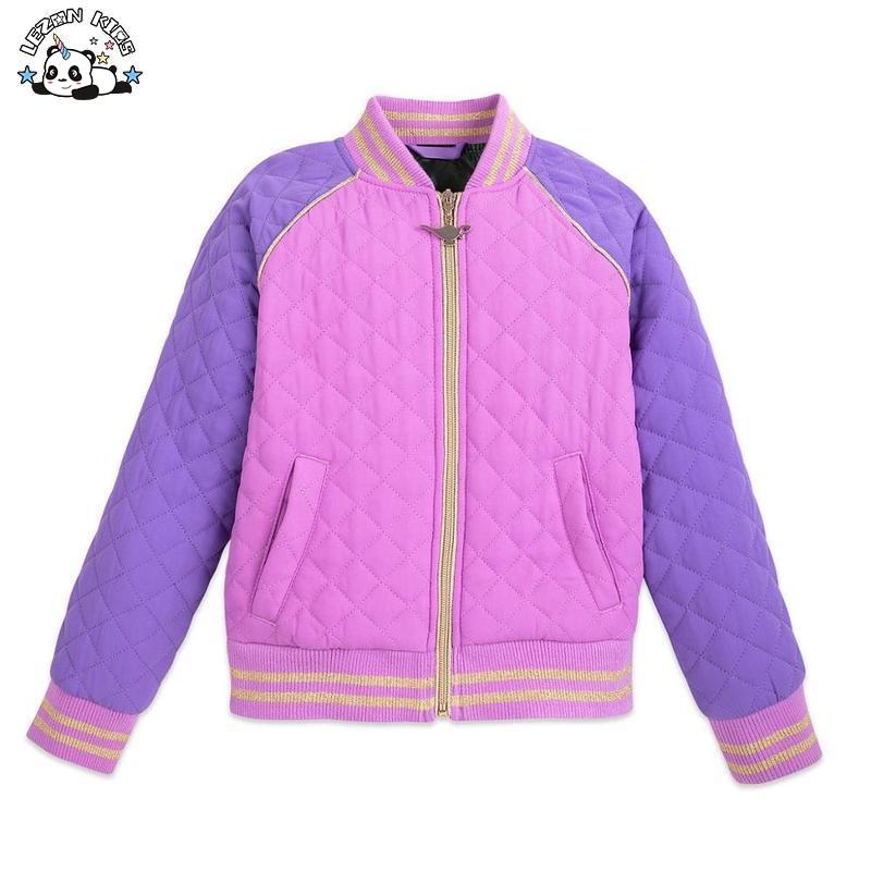 Children Clothing Printing Princess Girls 3D Embroidered Sequined Bomber Reversible Lightweight Cotton Quilted Jacket