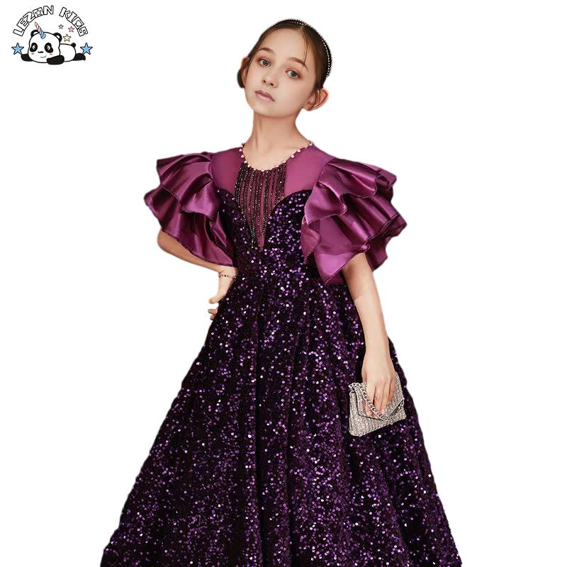 Custom Wholesale Designers Boutique Party Formal Wear Dress Kids Girl Evening Dress