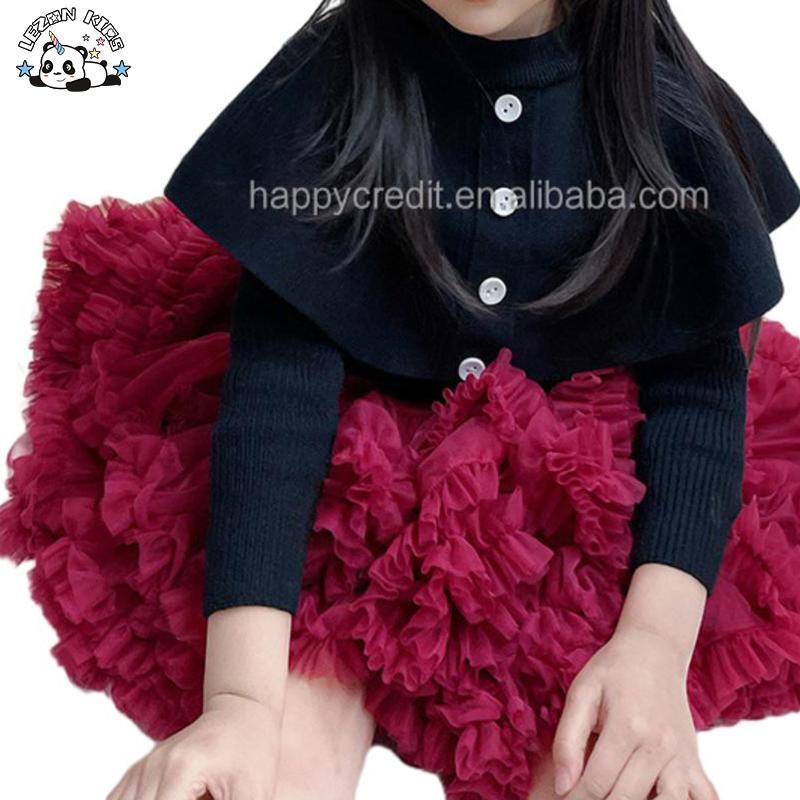 Customizable Wholesale Dance Wear Sweater Tutu Skirt Two Pieces Kids Girls Winter Clothing Sets